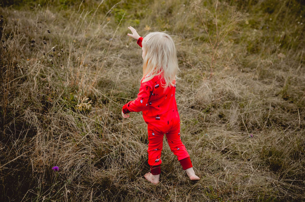 Merino overal – červený s lanovkou