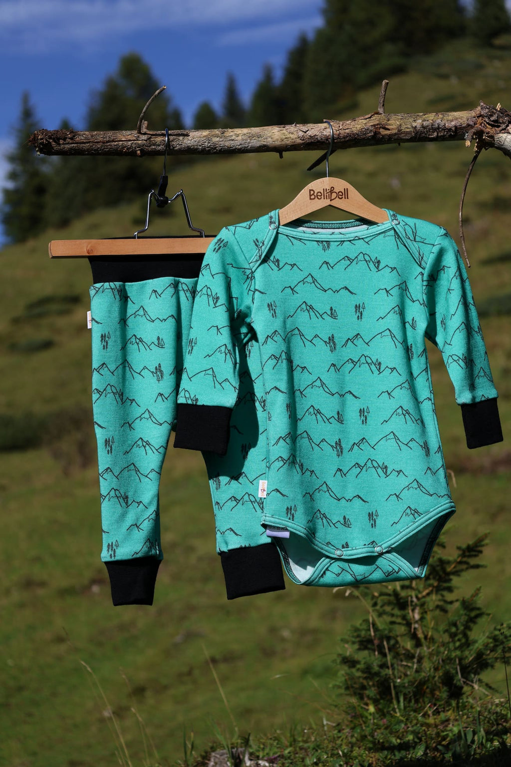 Set body a kalhoty z merino vlny – Zelené hory